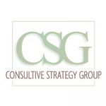 Logo of Consultive Strategy Group (CSG) featuring the initials "CSG" in a light green serif font above the full name "Consultive Strategy Group" in smaller capital letters, all set within a subtle rectangular border.