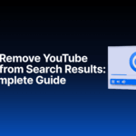 A paused video player icon displaying a prohibition sign next to bold white text on a blue gradient background that reads, "How to Remove YouTube Videos from Search Results: The Complete Guide."