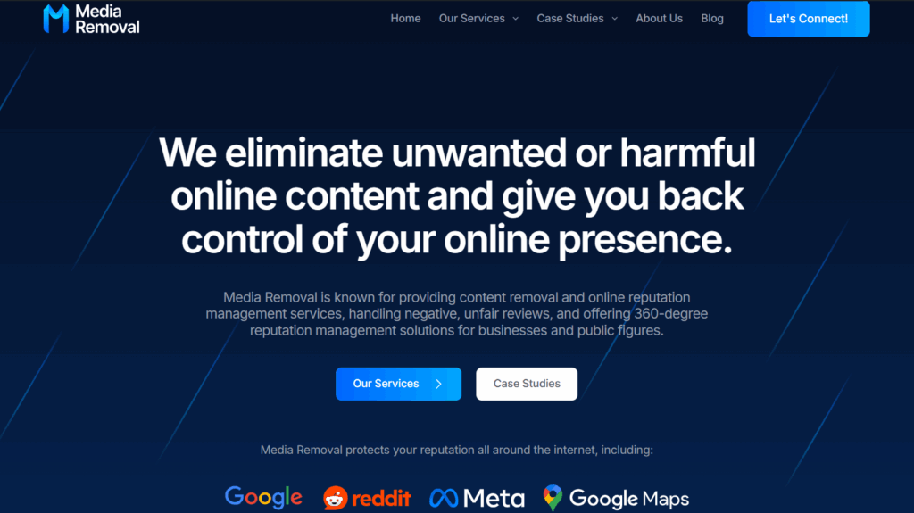 Media Removal company offering online reputation management and content removal services.
