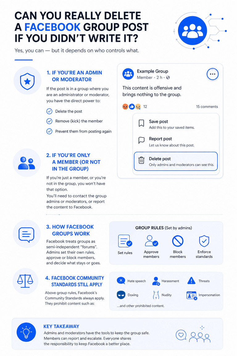 can you really delete a facebook group post