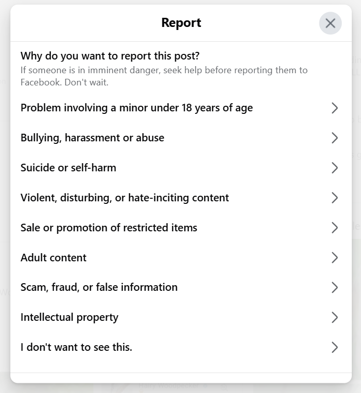 how to report a post in facebook group step 3
