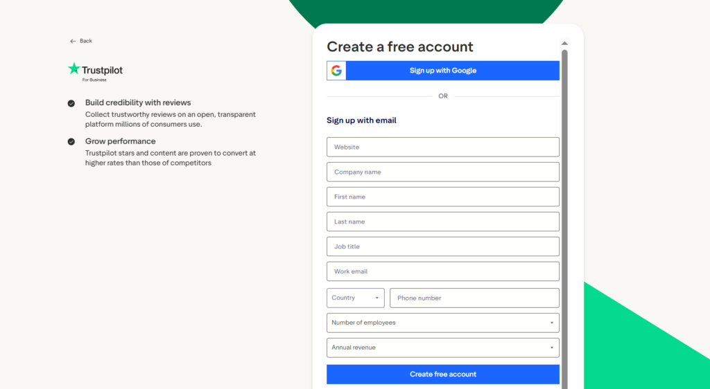 trustpilot-business-account-step-2